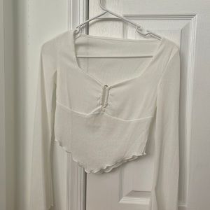 White long sleeve top